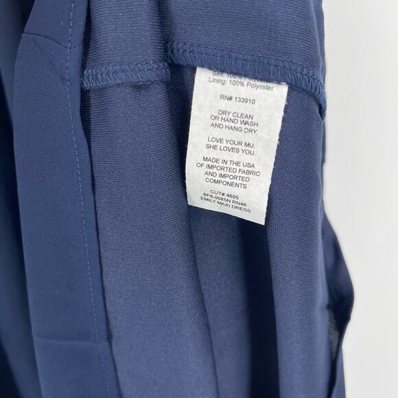 Show Me Your MuMu Emily Maxi Dress Rich Navy Crisp Small NWT - Picture 7 of 9